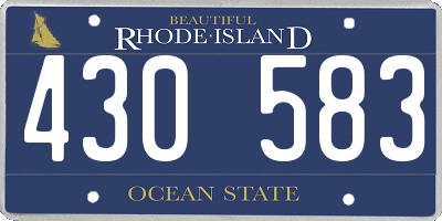 RI license plate 430583