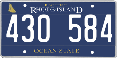 RI license plate 430584
