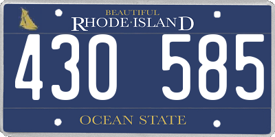 RI license plate 430585