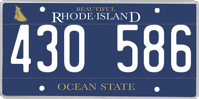 RI license plate 430586