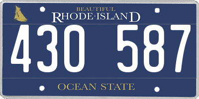 RI license plate 430587