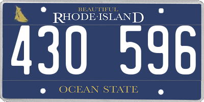 RI license plate 430596