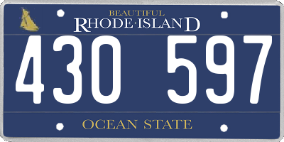 RI license plate 430597