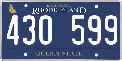 RI license plate 430599