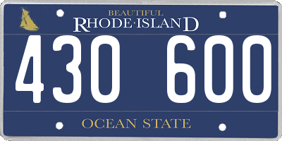 RI license plate 430600