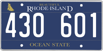 RI license plate 430601