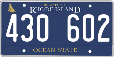 RI license plate 430602