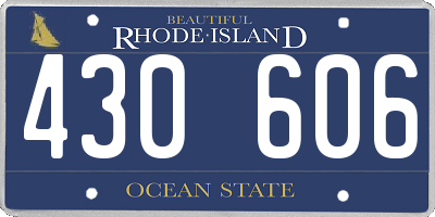 RI license plate 430606