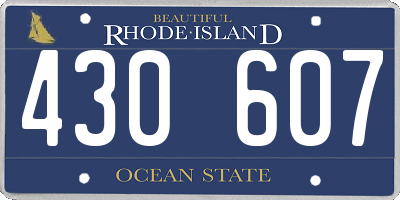 RI license plate 430607
