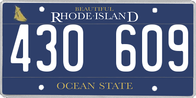 RI license plate 430609