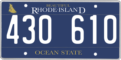 RI license plate 430610