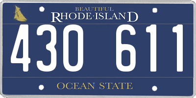 RI license plate 430611