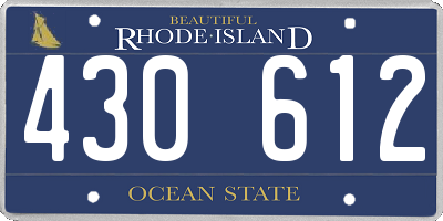RI license plate 430612