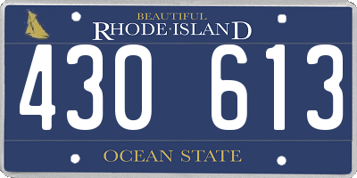 RI license plate 430613