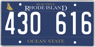RI license plate 430616