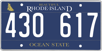 RI license plate 430617