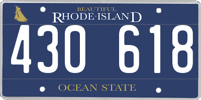 RI license plate 430618