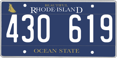 RI license plate 430619