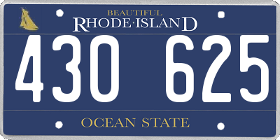 RI license plate 430625