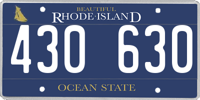 RI license plate 430630