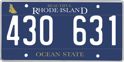 RI license plate 430631