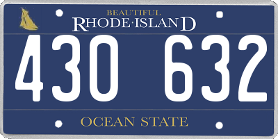RI license plate 430632