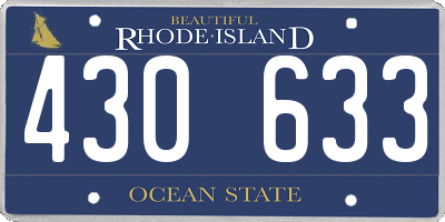 RI license plate 430633