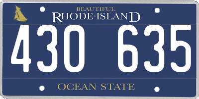 RI license plate 430635
