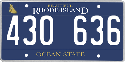 RI license plate 430636