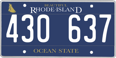 RI license plate 430637