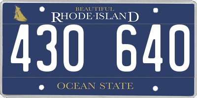 RI license plate 430640