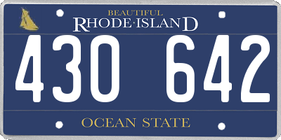 RI license plate 430642