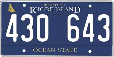 RI license plate 430643