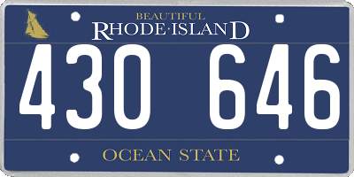 RI license plate 430646
