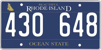 RI license plate 430648