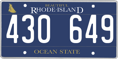 RI license plate 430649