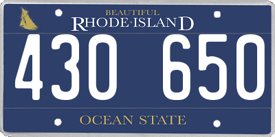 RI license plate 430650