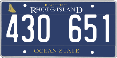 RI license plate 430651