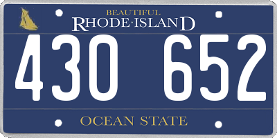 RI license plate 430652