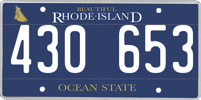 RI license plate 430653
