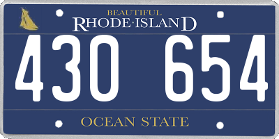 RI license plate 430654