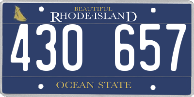 RI license plate 430657