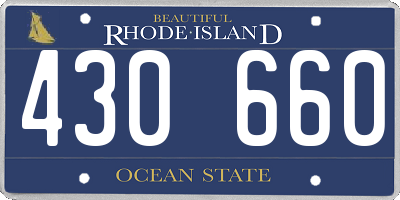 RI license plate 430660