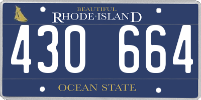 RI license plate 430664