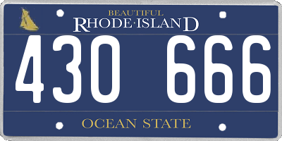 RI license plate 430666