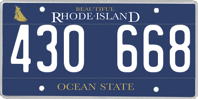 RI license plate 430668