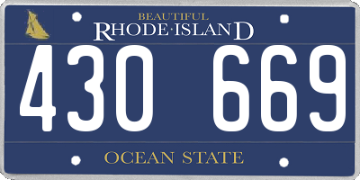 RI license plate 430669