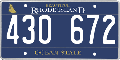 RI license plate 430672