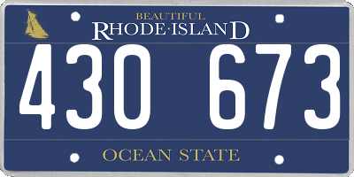 RI license plate 430673