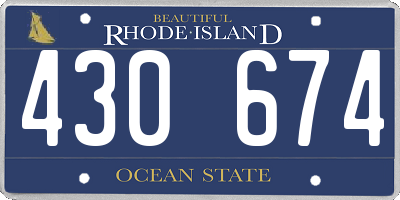 RI license plate 430674
